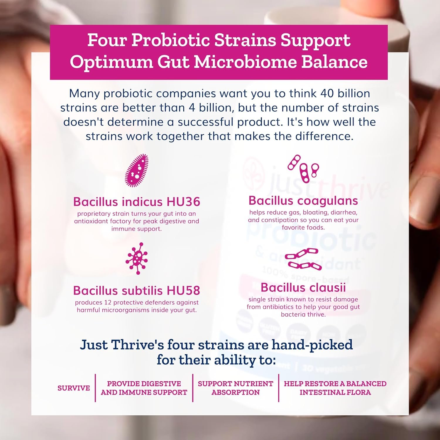 Just Thrive Probiotic & Antioxidant Supplement - 90 Caps